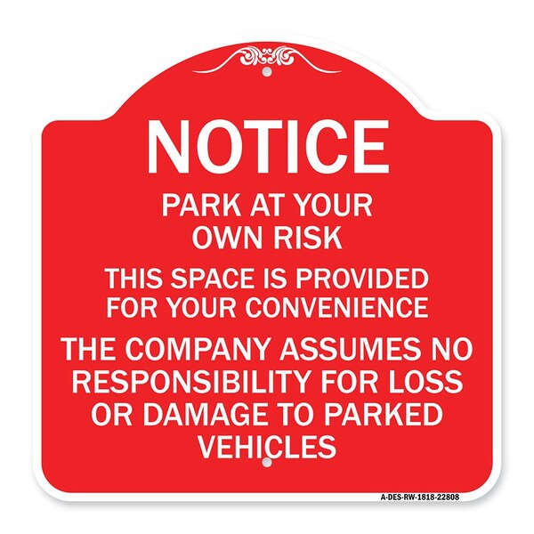 This Space Is Provided for Your Convenience the Company Assumes No Responsibility for, RW-1818-22808